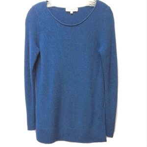 White+Warren Dark Teal Blue 100% Cashmere Sweater Size Small Minimalist